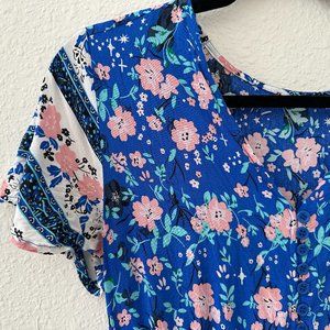 Boho Chic Long Blue Dress Size Medium